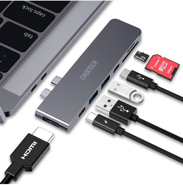 HUB designad för Apple MacBook Pro. Det fungerar även med Apple MacBook Air