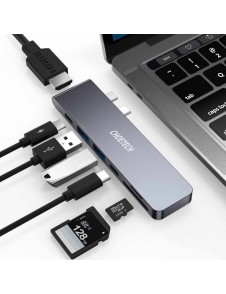Utgång: HDMI (4K UHD @ 30Hz), USB Typ C, Thunderbolt 3 - 40 Gbps / 100W, 2 x USB 3.0 (5 Gbps), TF-kortläsare, SD-kortläsare