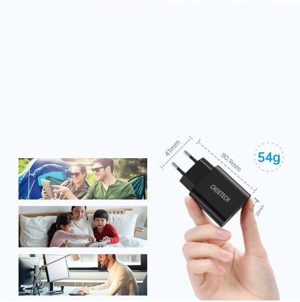 Snabbladdning av telefoner i Quick Charge 3.0-teknik upp till 18W.