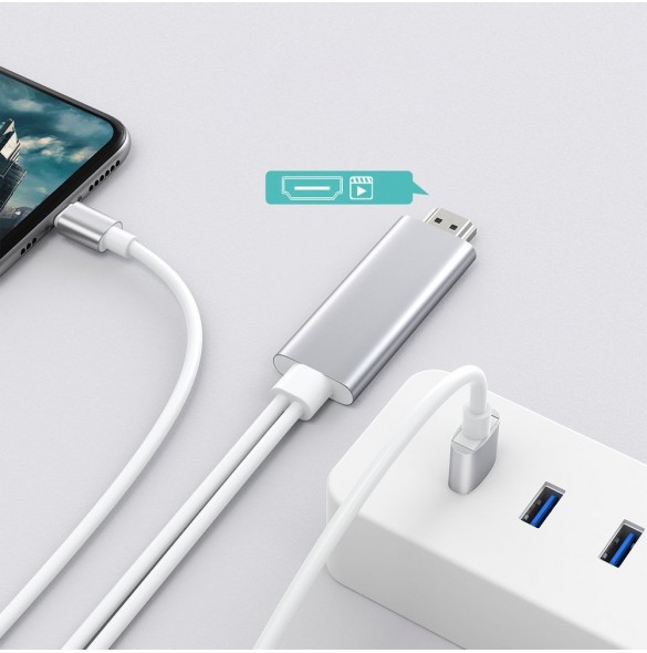 Kontakter: HDMI 4K, Lightning, USB (ström)
