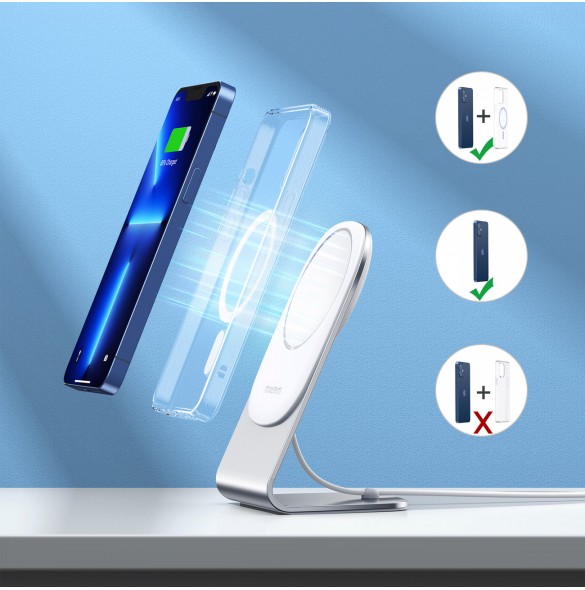 Den trådlösa laddaren stöder telefoner med Qi snabb induktionsladdning.