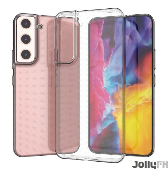 Genomskinligt och väldigt stilrent skal Samsung Galaxy S22.
