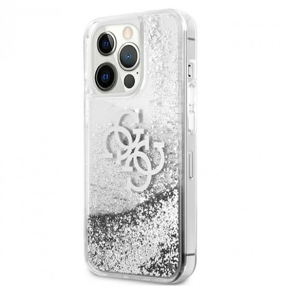 Guess GUHCP13XLG4GSI iPhone 13 Pro Max hårdfodral 4G Big Liquid Glitter - Silver