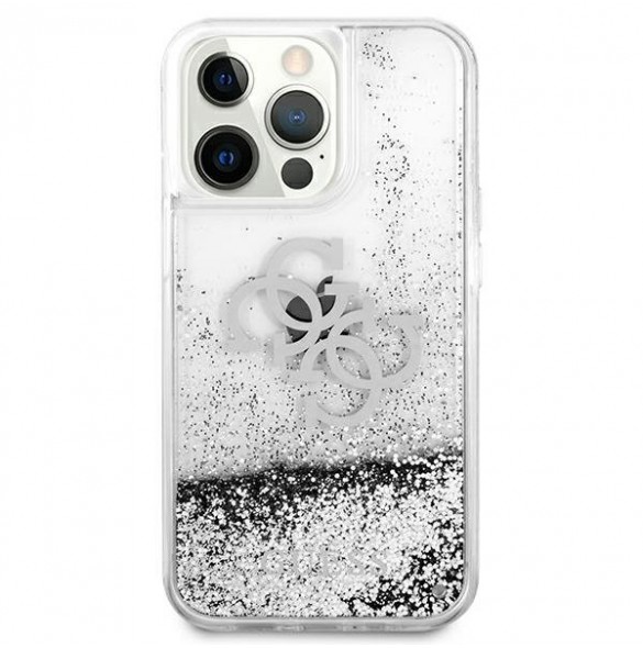 Guess GUHCP13XLG4GSI iPhone 13 Pro Max hårdfodral 4G Big Liquid Glitter - Silver