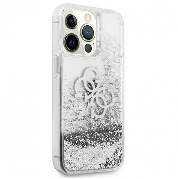 Guess GUHCP13XLG4GSI iPhone 13 Pro Max hårdfodral 4G Big Liquid Glitter - Silver