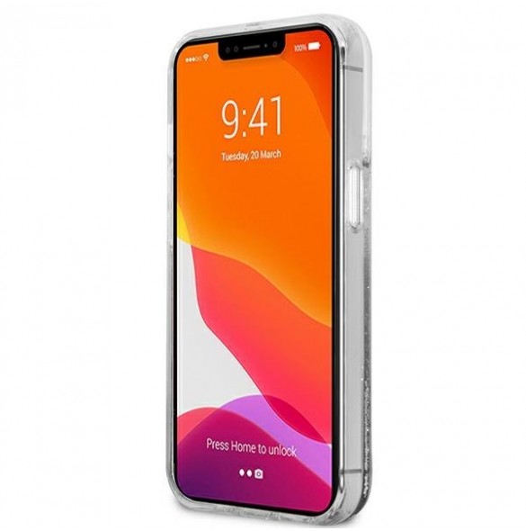 Guess GUHCP13XLG4GSI iPhone 13 Pro Max hårdfodral 4G Big Liquid Glitter - Silver