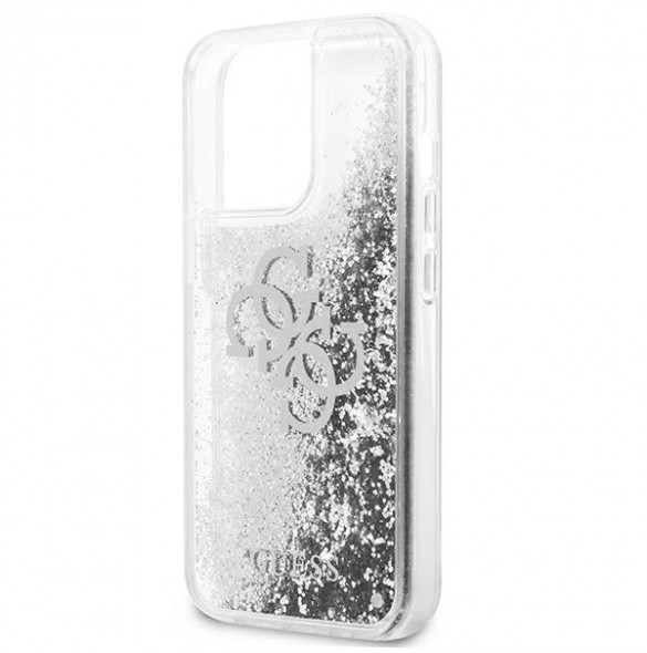 Guess GUHCP13XLG4GSI iPhone 13 Pro Max hårdfodral 4G Big Liquid Glitter - Silver