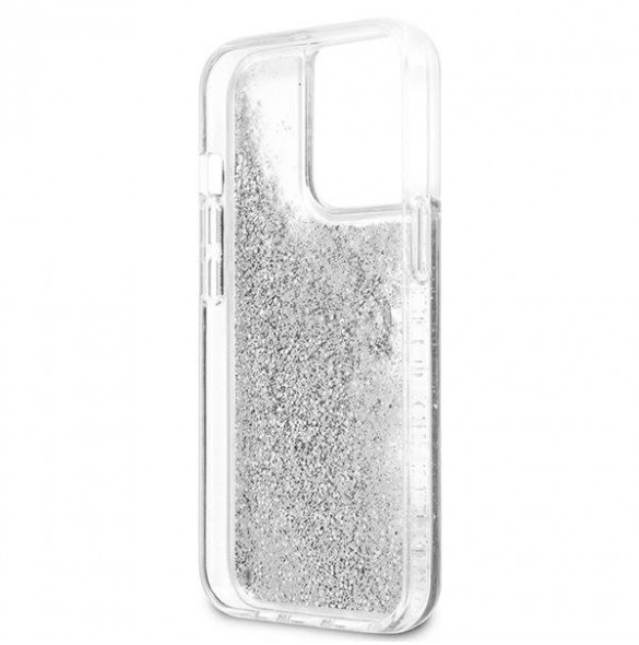 Guess GUHCP13XLG4GSI iPhone 13 Pro Max hårdfodral 4G Big Liquid Glitter - Silver