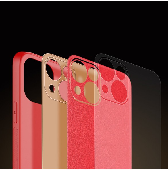 Rött och väldigt stilrent skal till iPhone 13.