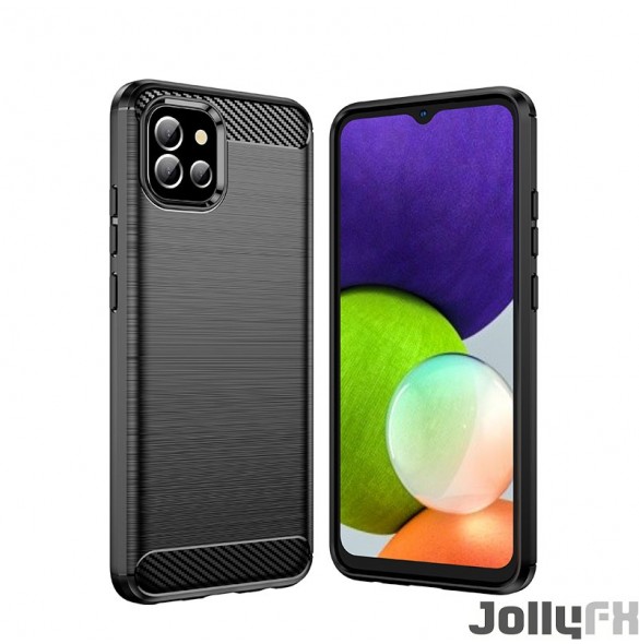 Svart och väldigt stilrent skal Samsung Galaxy A03S.