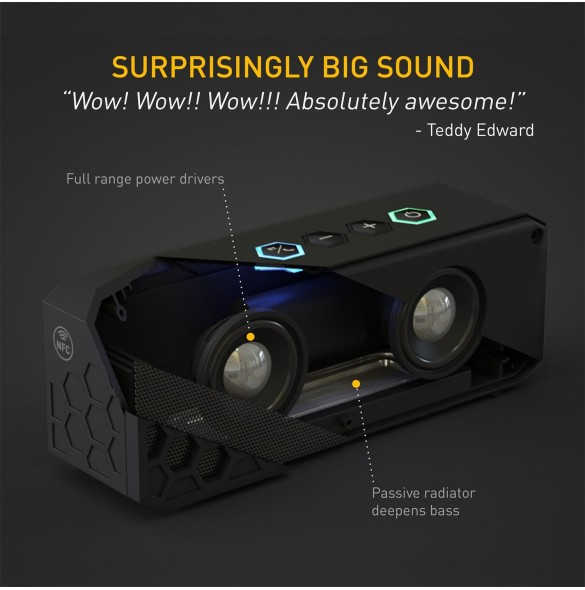 KitSound Hive2 Trådlös Bluetooth Högtalare - Svart