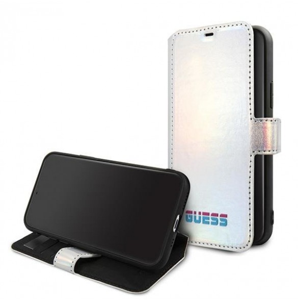 Guess Iridescent Book Case för iPhone 11 Pro - Silver GUFLBKN58BLD