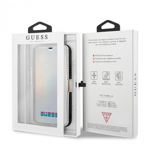 Guess Iridescent Book Case för iPhone 11 Pro - Silver GUFLBKN58BLD