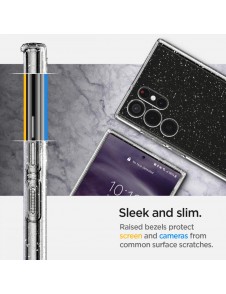 Glitterkristall och väldigt stilrent skal till Samsung Galaxy S22 Ultra.