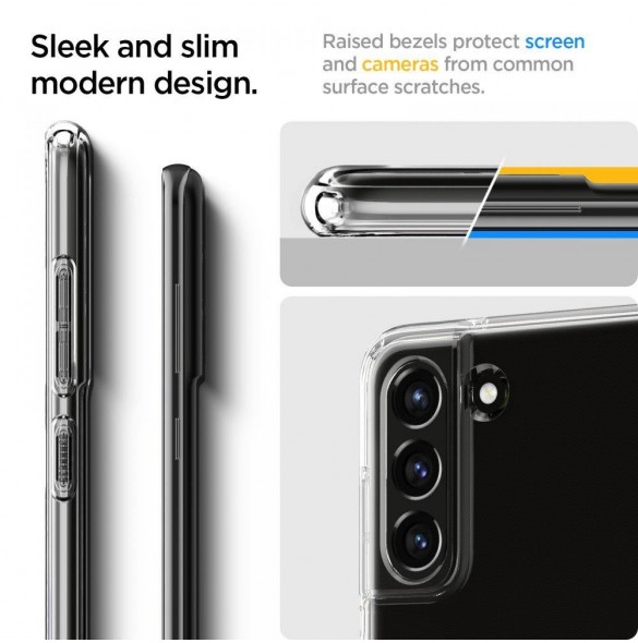 Med detta fodral kommer du att vara lugn för Samsung Galaxy S21 FE och väldigt snyggt skydd från Spigen.