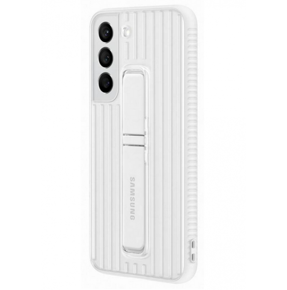Vitt och väldigt stilrent skal Samsung Galaxy S22.