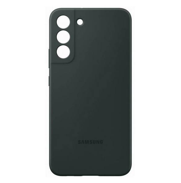 Mörkgrönt och väldigt stilrent skal Samsung Galaxy S22 Plus.