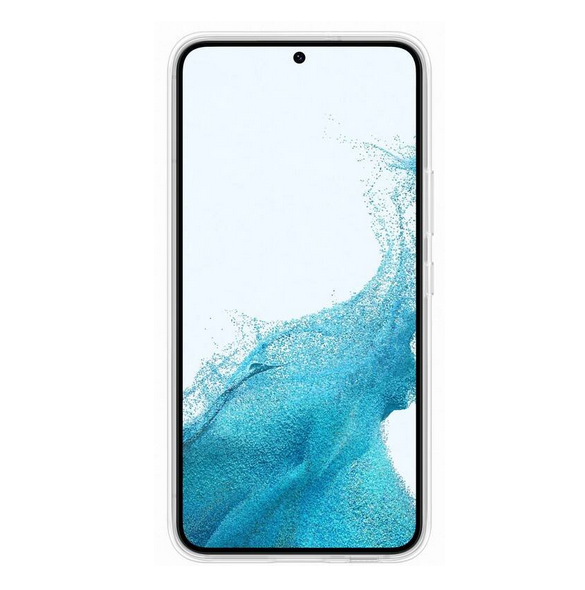 Genomskinligt och väldigt stilrent skal Samsung Galaxy S22.