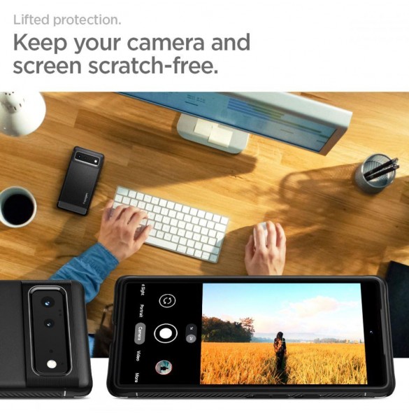 Google Pixel 6 och väldigt snyggt skydd från Spigen.