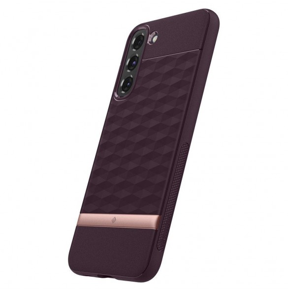Vinröd och väldigt stilrent skal till Samsung Galaxy S22.