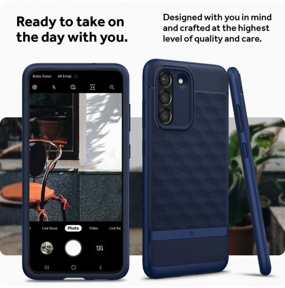 Med detta fodral kommer du att vara lugn för Samsung Galaxy S21 FE och väldigt snyggt skydd från Spigen.