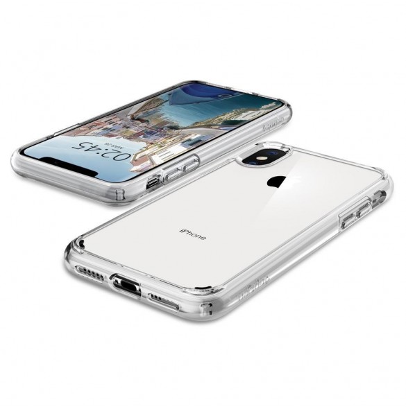 Spigen Ultra Hybrid fallet täcker iPhone XS / X - Genomskinlig
