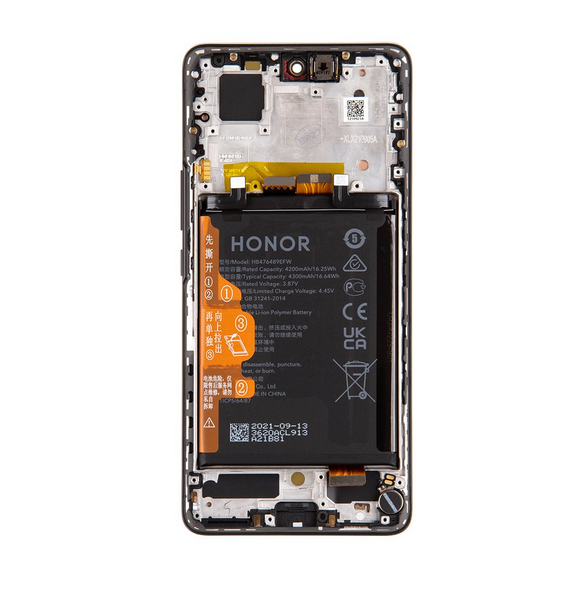 Huawei Honor 50 LCD-skärm + Touch Unit + Front Cover - Svart (Service Pack)