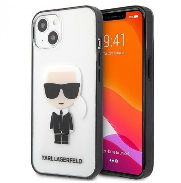 Med detta skal kommer du att vara lugn för iPhone 13 Mini väldigt snyggt skydd från Karl Lagerfeld.