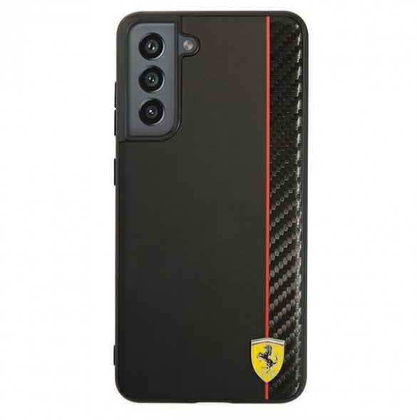 Med detta fodral kommer du att vara lugn för Samsung Galaxy S21 FE väldigt snyggt skydd från Ferrari.
