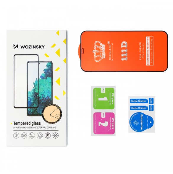 Wozinsky super hållbart hellim härdat glas helskärm med ram Fodral Friendly Motorola Moto E20 - Svart