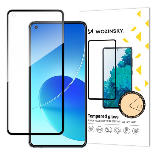 Wozinsky supertuff hellim härdat glas helskärm med ramfodral vänlig Oppo Reno6 4G - Svart