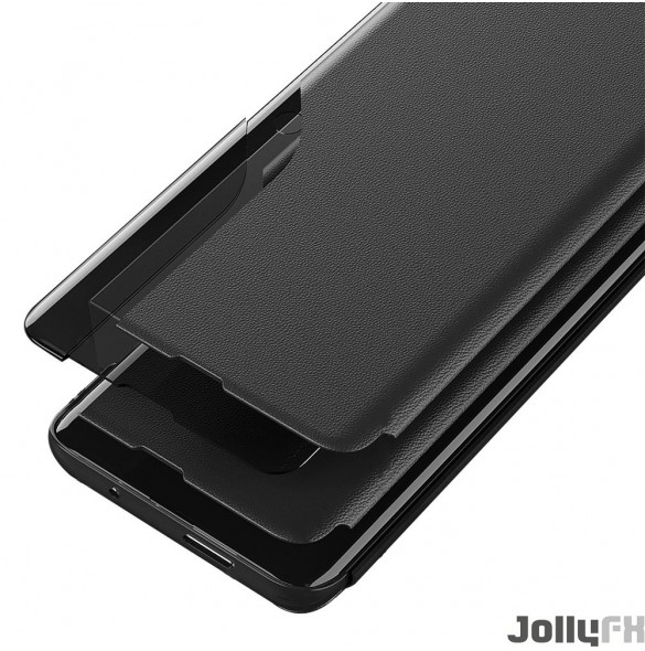 JollyFX Eco Leather View Case ett elegant fodral med flik och stativfunktion för Xiaomi Poco X4 NFC 5G - Svart