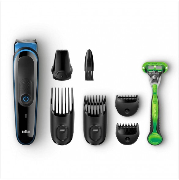 Braun MGK3042 7 in 1 skägg / hår trimmer Svart / Blå
