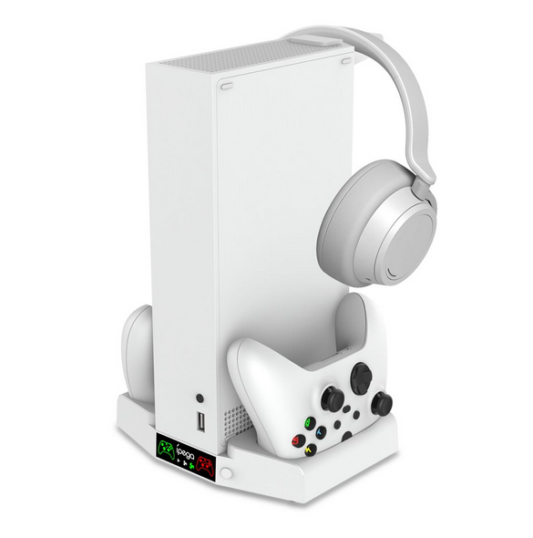 - praktiskt stativ för Xbox, två kontroller och hörlurar
- fläktar för kylda spelkonsoler