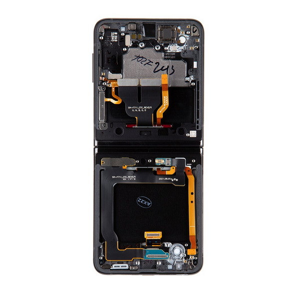 LCD-skärm + Touch Unit Samsung Galaxy Z Flip 3 5G - Svart (Service Pack)