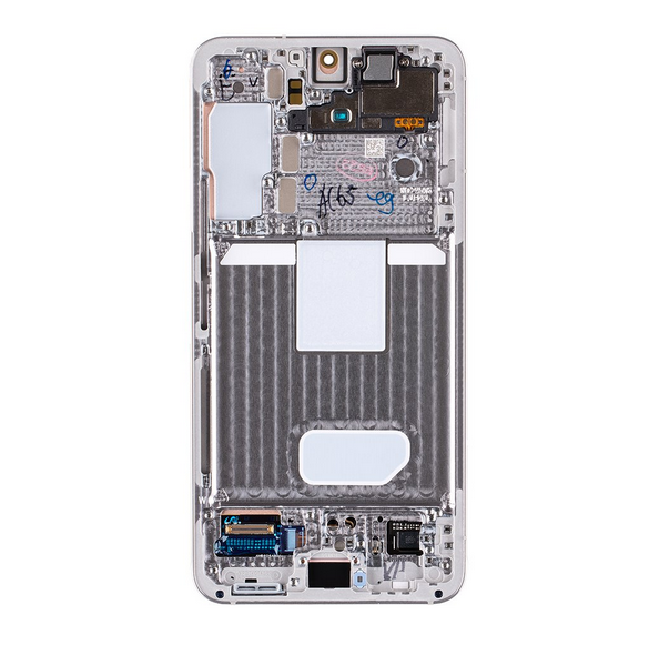 LCD-skärm + Touch Unit + Front Cover Samsung Galaxy S22 - Fantomvit (Service Pack)