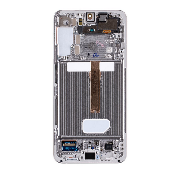 LCD-skärm + Touch Unit + Front Cover Samsung Galaxy S22 Plus - Fantomvit (Service Pack)