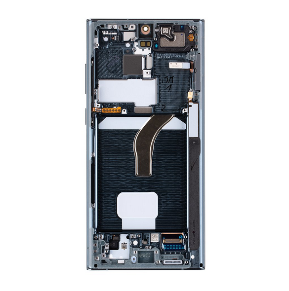 LCD-skärm + Touch Unit + Front Cover Samsung Galaxy S22 Ultra - Grön (Service Pack)