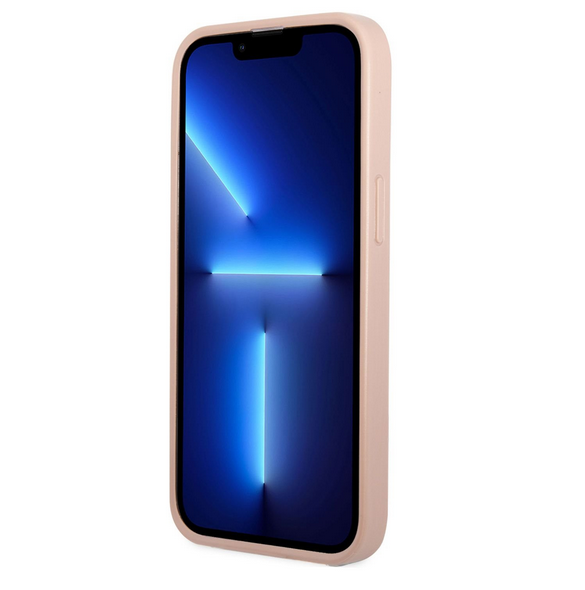 Med detta skal kommer du att vara lugn för iPhone 13 Mini väldigt snyggt skydd från Guess.