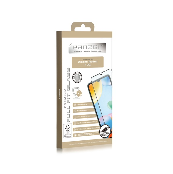 Panzer Xiaomi Redmi 10C Full-Fit - Svart