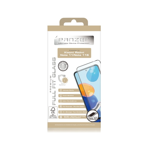 Panzer Xiaomi Redmi Note 11/Note 11S Full-fit glas - Svart