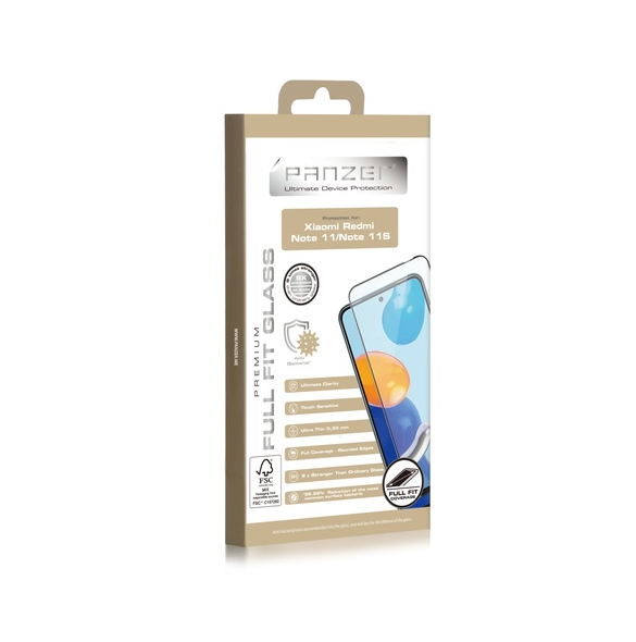 Panzer Xiaomi Redmi Note 11/Note 11S Full-fit glas - Svart