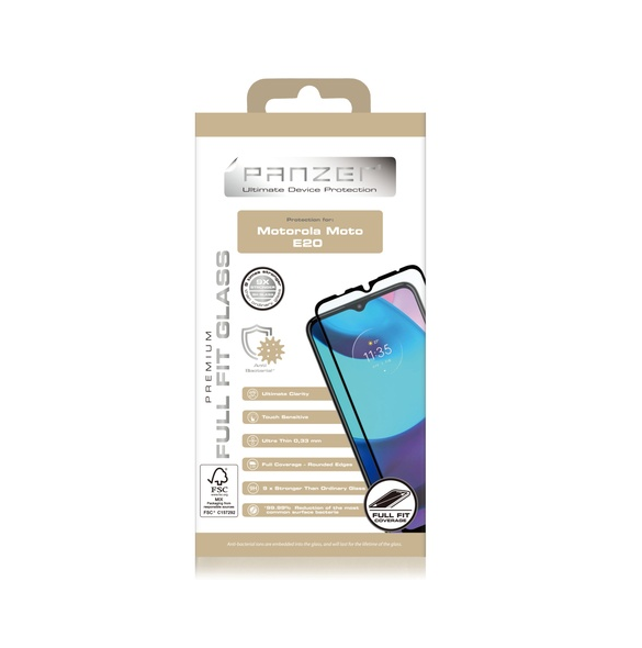 Panzer Motorola Moto E20 Full Fit Glas - Svart