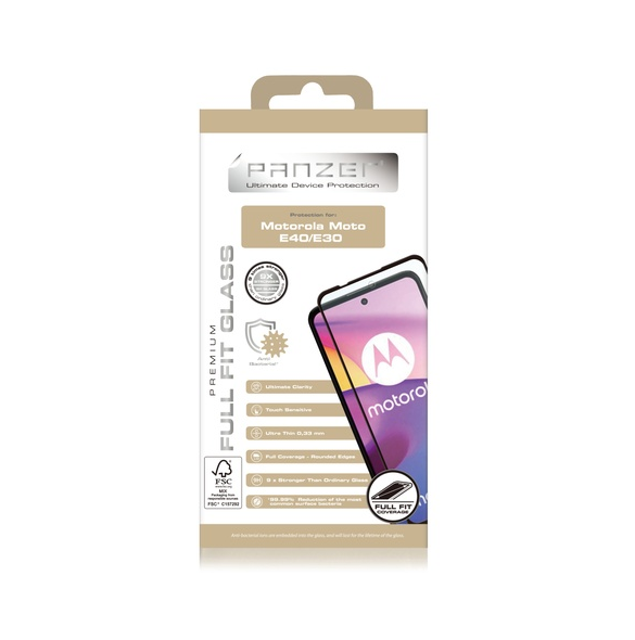 Panzer Motorola Moto E40/E30 Full Fit Glas - Svart