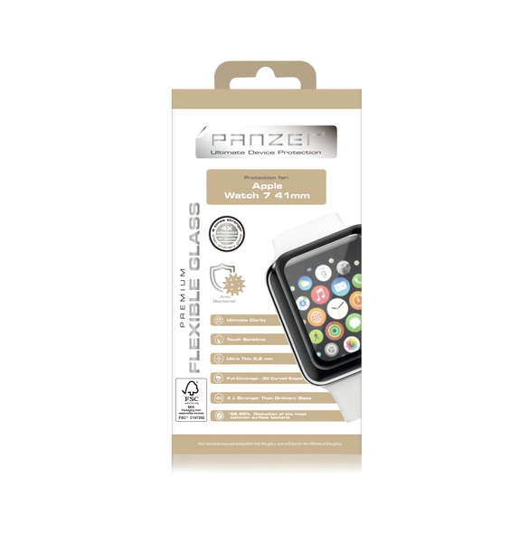 Panzer Apple Watch 7 41mm Flexibelt Glas - Svart