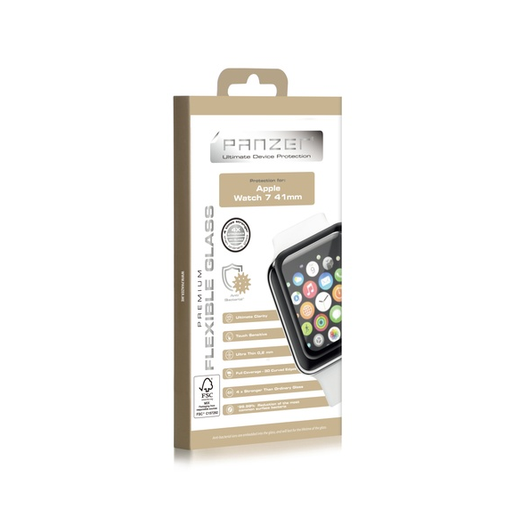 Panzer Apple Watch 7 41mm Flexibelt Glas - Svart