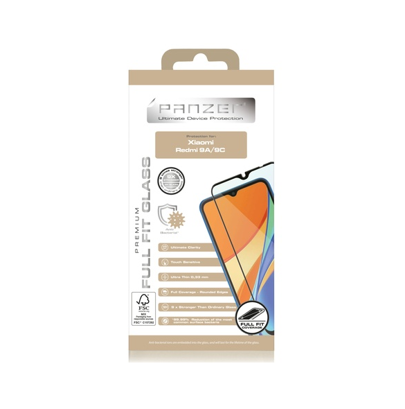 Panzer Xiaomi Redmi 9A/9C Full Fit Glas - Svart