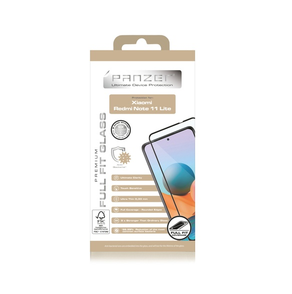 Panzer Xiaomi Redmi Note 10 Lite/Redmi 10 Full Fit Glas - Svart
