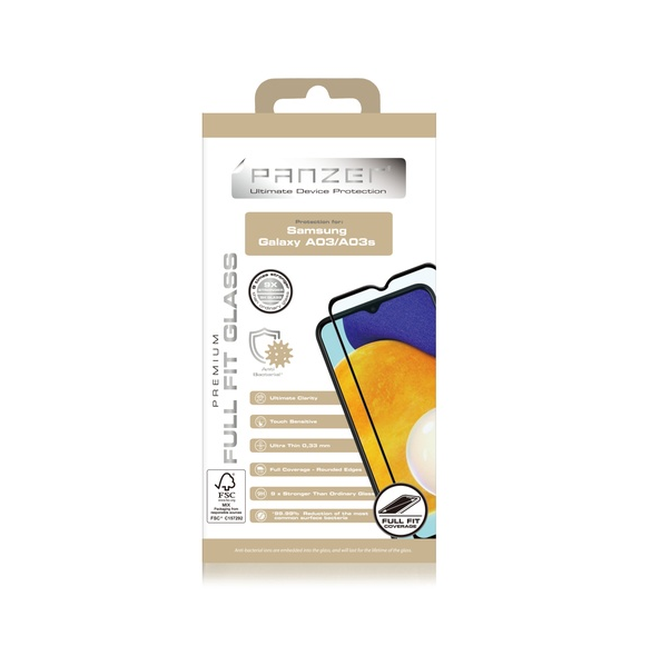 Panzer Samsung Galaxy A03/A03s Full-fit glas - Svart