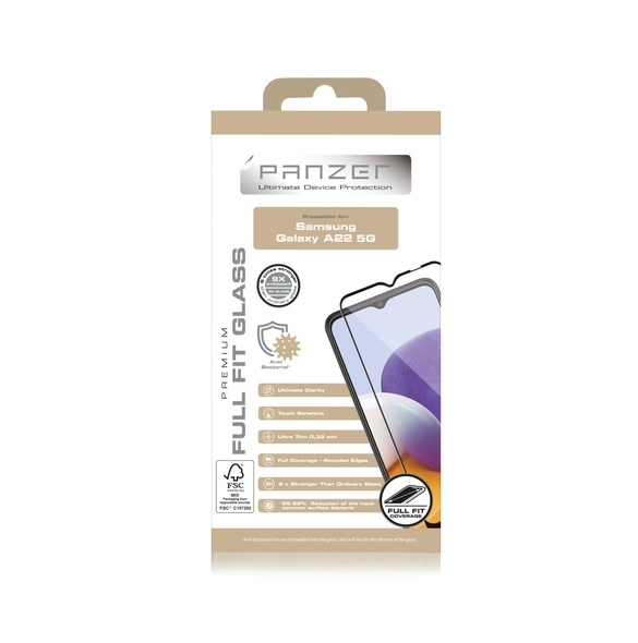 Panzer Samsung Galaxy A22 5G Full-fit glas - Svart